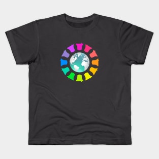 Bell Ringing - WORLDWIDE BELLS A - for Environment, Peace & Diversity Kids T-Shirt